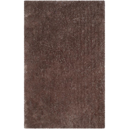 Flowers First 4 x 6 ft. Luxe Shag Hand Tufted Rug, Brown - Small Rectangle FL1885070